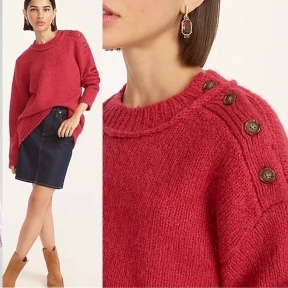 J.Crew Alpaca/Wool Button-shoulder Crewneck Sweater Sz S - Picture 1 of 11